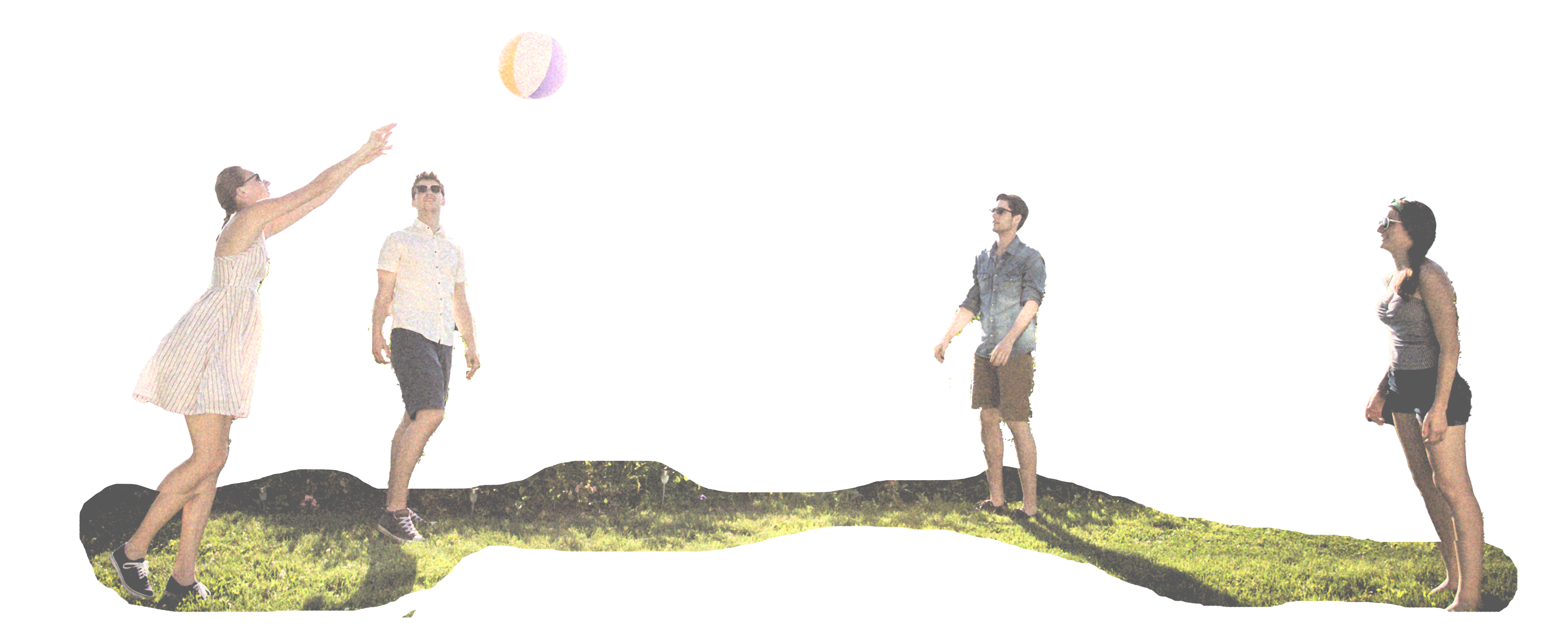 two people playing volleyball